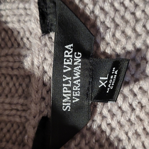 Simply Vera Vera Wang Gray Cable Knit Sweater Size XL - Picture 8 of 13